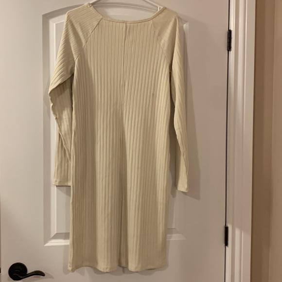 Fitted Scoop-Neck Rib-Knit Mini Dress - Picture 8 of 8